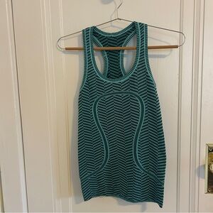 Women's Teal Striped Tank Top